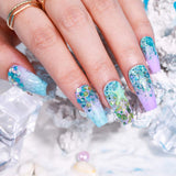 Beetles Gel No Wipe Matte Top Coat with 6 Pcs Aquamarine Mermaid Gel Polish set