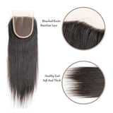 Feibin Lace Closure Human Hair 4x4 Brazilian Straight Hair Unprocessed 100% Human Hair Lace Closure Natural Color Free Part 12 Inch