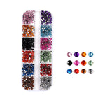 4 Boxes Nail Art Rhinestones Nail Rivets Studs Charms Nail Sequins 3D Nail Gems Decoration Kit Acrylic Crystals with Curved Tweezers Point Drill Pen