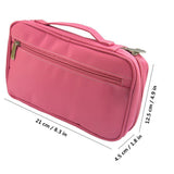 TraderPlus Portable Cosmetic Bag Makeup Brushes Organizer Makeup Artist Case with Belt Strap Holder Multifunctional Makeup Handbag for Travel (Pink)