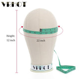 VRHOT 22 Inch Wig Head Mannequin Head Canvas Block Head with Mount Hole C Stand, Styling Hair Clips, T Needle, Thread, Wig Cap, U-Shaped Scissors(22 Inch)
