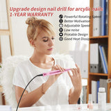 Professional Nail Drill for Acrylic Nails,20000RPM Electric Nail Drill Machine Portable Efiler Nail Drill For Acrylic/Gel Nails,Rechargeable Pedicure Drill Set for Nail Polishing Removing