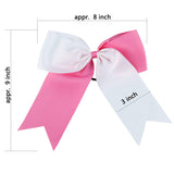 8 Inch 2 Colors Jumbo Cheerleader Bows Ponytail Holder Cheerleading Bows Hair (Royal/Red)