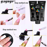 Yayoge Nail Builder Gel Kit with Lamp 60ml Pink Nail Extension Gel with Pink 6W White LED UV Nail Lamp and Manicure Tools for Nail Extension Nail Art DIY Salon and at Home (Pink Pink)