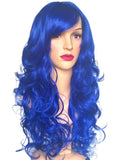 Blue Wigs Cosplay Wigs Natural Wave Curly 24 inch Long Synthetic Wigs Hair for Women (Blue)