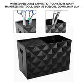 Barber Shop Double Case Professional Hairdresser Scissor Combs Clips Holder Rack Hairdressing Tools Accessories Storage Case Large Capacity Pet Groomer Box(Black)