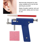 Ear Piercing Gun Tool Set, Professional Painless Body Hole Piercing Tool, Ear Studs Steel Nose Navel Needles Kits,Deep Blue