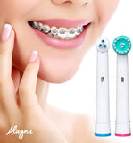 Alayna Ortho Replacement Electric Toothbrush Heads - 20 Pack Power Tip & Ortho Generic Replacement Brush Heads for Braces & Dental Work