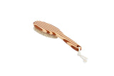 Bass Brushes | Esthetician Grade Bath & Body Brush | 100% Natural Bristle FIRM | Pure Bamboo Handle | Curved Oval Style | Striped Finish | Model 77 - SB