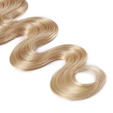 22 Inch Tape in Human Hair Extensions Wavy Thin Long Hair 50g 20pcs/pack Seamless Skin Weft Glue in Body Wave Human Hairpieces with Invisible Double Sided Tape #613 Bleach Blonde