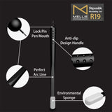10 PCS Mellie Microblading Disposable R19 (Round 19 Pins) Shading Pen with Pigment Sponge