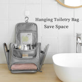 Advanced Grey Portable Travel Toiletry Bag For Men and Women,Large Makeup Bag,Hanging Toiletries Organizer Kit,Water-resistant Bathroom Shower Bag,Cosmetic Bag