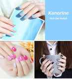 KANORINE 8pcs Nail Gel Polish Set Pink Series (6 Colors + Base & top Coat) Soak Off UV/LED Gel Nail Polish Long Lasting Gel Varnish Manicure Set 8ml x8pcs