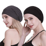 2 Pcs Satin Lined Sleeping Cap for Curly Hair Women,Outer-100% Bamboo Viscose, for Girls