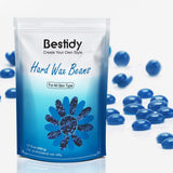 Bestidy Hard Wax Beans, Bagged 500g/1000g, Wax Beads for Hair Removal, Women Men, Home Waxing for All Body and Brazilian Bikini Areas (blue) (500g)