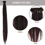 Noverlife 10 Strands 50cm/20" Dark Chocolate Dreadlock Extensions, Single Ended Crochet Synthetic Dreadlocks Accessories, Jamaica Punk Hip-Hop Reggae Hair Braiding Wigs Faux Locs for Fashion Men Women