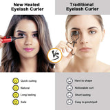 Heated Eyelash Curler，Portable Electric Eyelash Curler，Mini USB Rechargeable Eyelash Curler for Eyelashes Curling Natural, Quick Heating Long Lasting, Safe ＆ Hassle-Free for Girls Women Gift