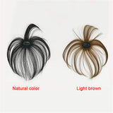 3D Air Bang Human Real Hair Flat Bangs with Temple clip in Hair Extensions Invisible Fluffy Women Wig Hair Topper Pieces by Remeehi light brown