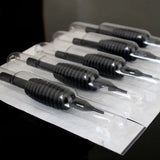 50PCS Disposable Round Liner 5RL Tattoo Needles and Tubes Combo 19mm Grip Tips