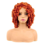 Orange Copper Short Curly Full Wigs for Black Women Andromeda Soft Afro Curly Heat Resistant Synthetic Fiber Hair Wigs for African American Black Women (Orange Copper)