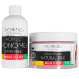 Tachibelle KIT Acrylic Powder 4 oz. and Acrylic Liquid Monomer 4 oz.for Doing Acrylic Nails, MMA free, Ultra Shine and Strong Nails Acrylic (Natural Pink)