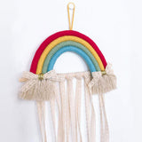 Sigdio Hair Bows Holder Handmade Bohemian Girls Clips Organizer Hairpins Rainbow Hanger for Storage or Decoration (Red)