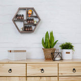 LIANTRAL Essential Oil Storage, Wall Mounted Floating Honeycomb Display Shelves Rack for Essential Oils & Nail Polish, 2 Packs