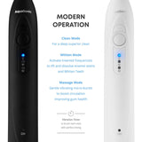 AquaSonic DUO Dual Handle Ultra Whitening 40,000 VPM Wireless Charging Electric ToothBrushes - 3 Modes with Smart Timers - 10 DuPont Brush Heads & 2 Travel Cases Included