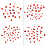 262pcs Flatback Red Nail Art Crystals 960pcs Round Rhinestones 3d Glass Gemstones for Makeup Face Decor Crafts Supply