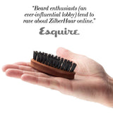Boar Bristle Pocket Beard Brush by Zilberhaar - Firm Bristle Small Brush - Perfect Grooming Tool for Any Beard or Moustache - Works For Any Beard - Made In Germany