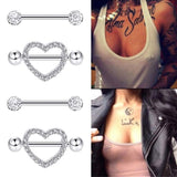 Body Ring Kit - WZPB Body Piercing Kit 6 Pieces Body Piercing Rings Piercing Jewelry Barbell Heart Curved Shape Rings Stainless Steel Tongue Ring Barbell Body Piercing Jewelry