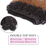 Seelaak Ombre Curly Hair Bundles Two Tone 1b/30 Kinky Curly Bundles Ombre Brown 3 Bundles Remy Hair 10A Grade Brazilian Virgin Human Hair Extension for Black Women (10 12 14)