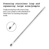 Blackhead Remover Pimple Extractor Tool, Vikano 7pcs Blackhead Extractor, Comedone Extractor Acne Removal Kit for Blemish, Whitehead Popping, Zit Removing for Nose Face with Leather Bag (Silver)