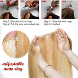 16-22inch Hidden Wire Hair Extensions Highlighted Human Hair Crown in Hairpiece Secret Translucent Fish Line No Clip Miracle Headband - 20" Light Ash Blonde&Bleach Blonde 18&613#