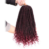 20Inch Goddess Faux Locs Crochet Hair with Curly Ends 6Packs/Lot Goddess Locs Pre Looped Synthetic Hair Extensions for Women(1B-Bug#)