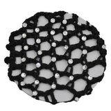 Crochet Bun Cover With 30 Rhinestones 4 Pcs Pack - HR4 (Black)