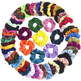 Mcupper 60 Pcs Hair Scrunchies Velvet Elastic Hair Bands Scrunchy Hair Ties Ropes