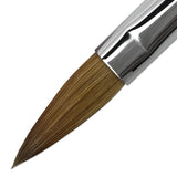 Pana USA Acrylic Nail Brush100% Pure Kolinsky Hair New Teal Wood Handle with Silver Ferrule Oval Crimped Shaped Style (Size # 8)