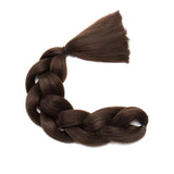 24 Inch Jumbo Braids Hair Extensions High Temperature Synthetic Hair African Rainbow Box Braiding Hair for Senegal Twist 100g/pack Medium Brown 3 Packs