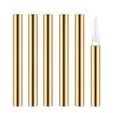 3ml Nail Oil Pen with Brush. Gold Twist Pen for Tooth Whitening Gel Lip Gloss Tube Container (6PCS)