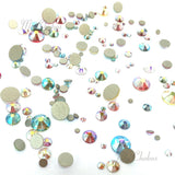 AB EFFECT Colors mixed with Swarovski 2058 Xilion / 2088 Xirius Rose flatbacks sizes ss5, ss7, ss9, ss12, ss16, ss20, ss30 No-Hotfix rhinestones nail art 144 pcs (1 gross) from Mychobos (Crystal-Wholesale)