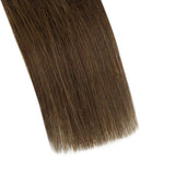 Full Shine Human Hair I Tip Micro Bead Hair Extensions 18 Inch Straight Pre Bonded Hair Color 4 Midium Brown Fusion Beads Hair Extensions For Woman 0.8 Gram Per Strand 40 Gram 50 Strands Fusion Hair