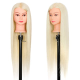 Cosmotologist Doll head for Hair Styling 26 inch Mannequin Head with Hair Doll Head Styling 50% Real Hair Dolls to Practice Braiding Training Head Cosmetology Doll Manikin Head with Clamp + Braid Set