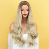 Blonde Wig Long Wavy None Lace Front Wigs Glueless Ombre Wigs for Women 24 inches