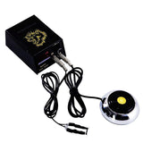 Tattoo Pedal and Tattoo Clip Cord - BoChang 5 ft Tattoo Foot Pedal 360 Degree Round Stainless Steel Tattoo Pedals and Tattoo Machine 6 ft. Tattoo Clip Cords for Tattoo Power Supply, Tattoo Supplies