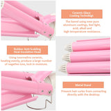 Hair Curling Iron 3 Barrel Wand with Anti-scalding Insulated Tip,Temperature Adjustable Hair Waver Curling Iron for Long or Short Hair Heat Up Quickly Hair Waving Styling Tools