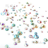 AB EFFECT Colors mixed with Swarovski 2058 Xilion / 2088 Xirius Rose flatbacks sizes ss5, ss7, ss9, ss12, ss16, ss20, ss30 No-Hotfix rhinestones nail art 144 pcs (1 gross) from Mychobos (Crystal-Wholesale)