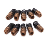Ombre Toni Curly Crochet Hair Extensions Jumpy Wand Curl Twist Braiding Hair 20 Strands Spring Bounce Curly Stretched to 10 inch for African American Black Women 3 packs 90g Black to Dark Brown