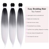 Pre Stretched Braiding Hair 24 Inch 8 Packs/Lot Professional Itch Free Hot Water Setting Synthetic Fiber Crochet Braids Hair Yaki Texture Hair Extensions
