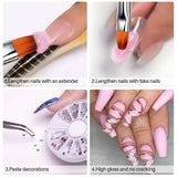 Modelones 12 Color Acylic Powder Violet Glitter Colorful Acrylic Nail Set Professional Polymer Colorful Acrylic Nails No Nail Lamp Needed